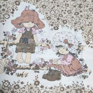 Vintage Holly Hobbie Pillow Cases Cushion‎ Covers Set 2 Cotton Handmade 1980s